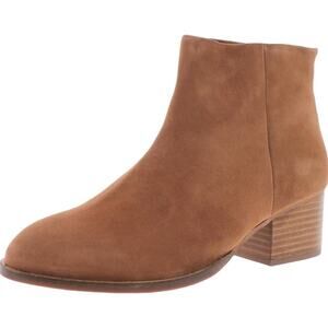 Seychelles Floodplain Suede Chunky Heel Back Zip Ankle Boots Sz 10M Cognac NWT
